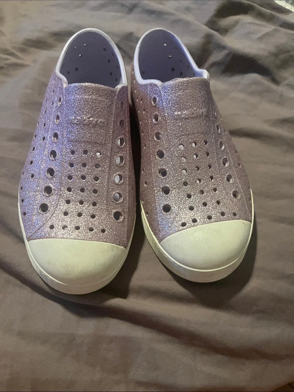 Native!! Kids Glitter Slip-On Sneakers - Pink